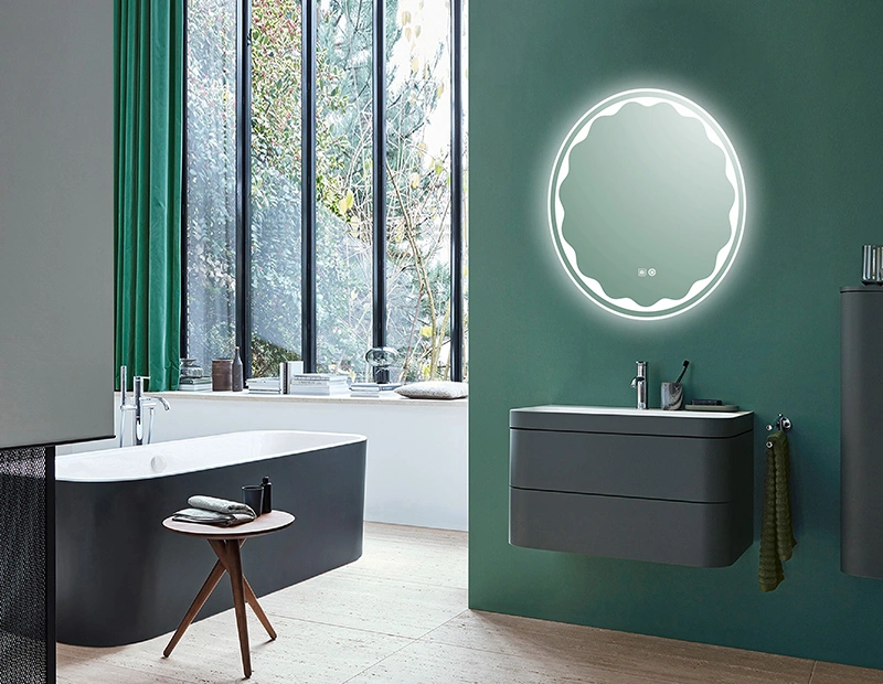 Mosmile Hotel Round Anti-fog LED Bathroom Illuminated Mirror